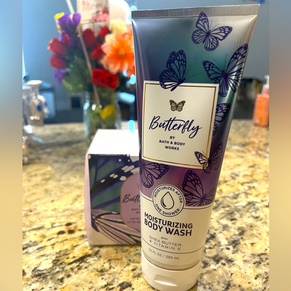 Bath & Body Works Butterfly Moisturizing Body Wash and 1.7 fl oz bottle BUNDLE!!